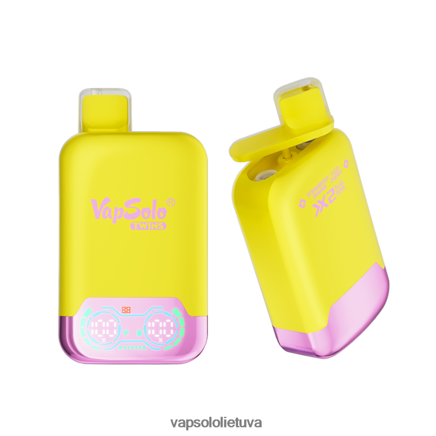 VapSolo Flavours - VapSolo TWINS vienkartiniai garai DZ482B32 braškių bananas ir putojanti vyšnia