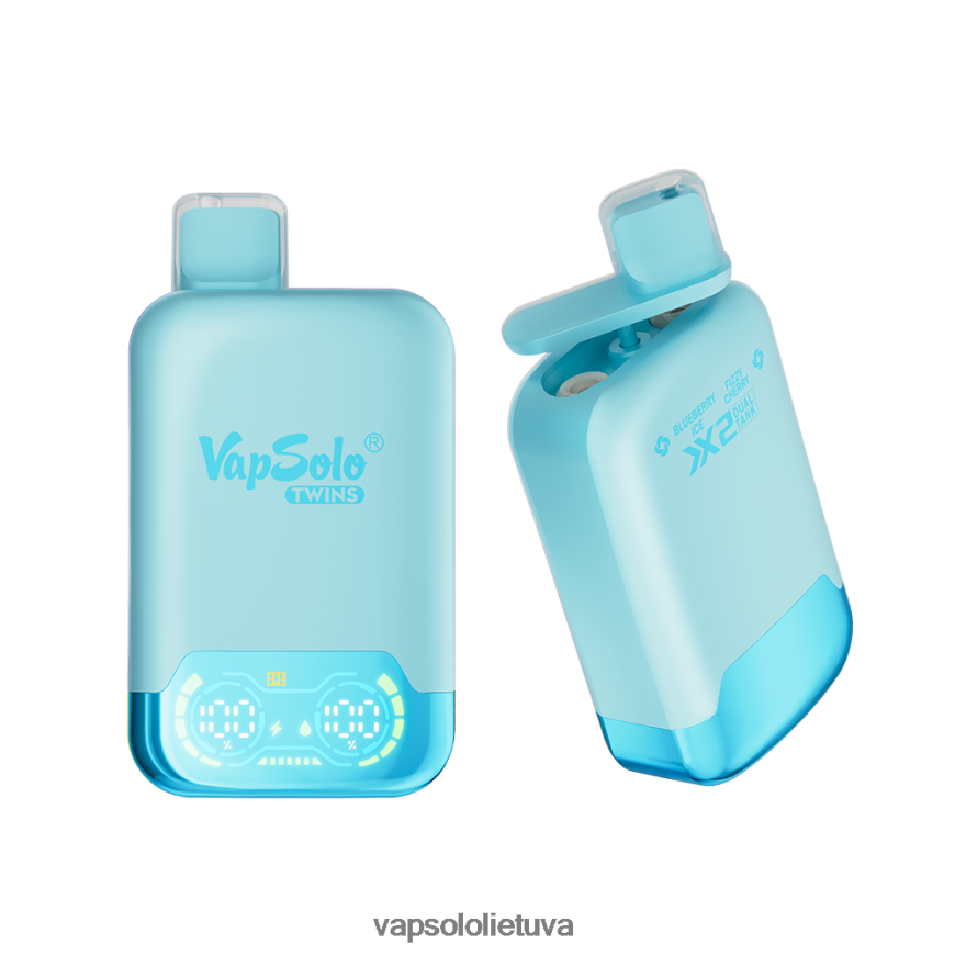 VapSolo Review - VapSolo TWINS vienkartiniai garai DZ482B27 mėlynių ledas ir putojanti vyšnia
