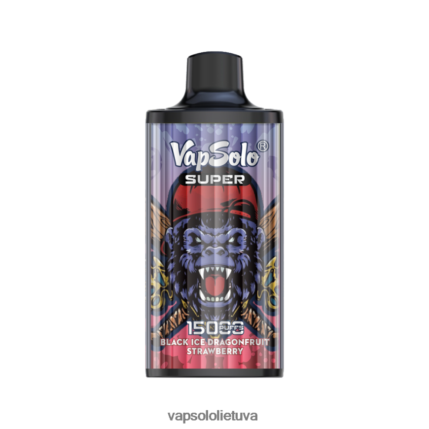 VapSolo Lietuva - VapSolo SUPER vienkartiniai garai DZ482B13 juodojo ledo vaismedžių braškės