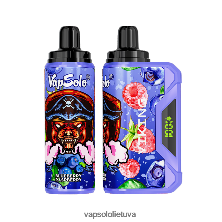VapSolo Flavours - VapSolo VIKING vienkartiniai garai DZ482B38 mėlynių aviečių