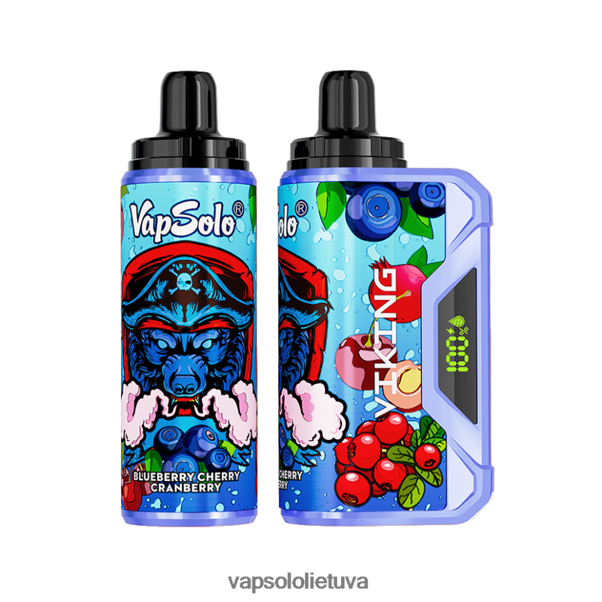 VapSolo Lietuva - VapSolo VIKING vienkartiniai garai DZ482B37 mėlynė vyšnia spanguolė